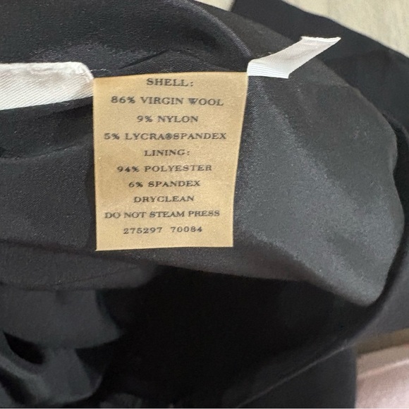 ANN TAYLOR Virgin Wool Blend Pencil Skirt Back Slit Black Sz 12P Career Stretch - Picture 7 of 7